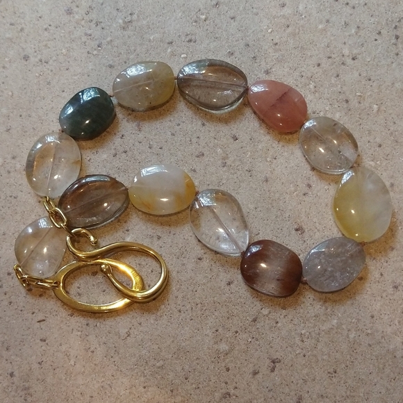 large RUTILATED QUARTZ NECKLACE statement - Picture 8 of 11